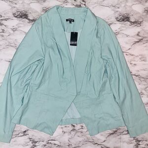 NWT Torrid Cutaway Blazer Seafoam Aqua Stretch Open Front Women 1 Work Business